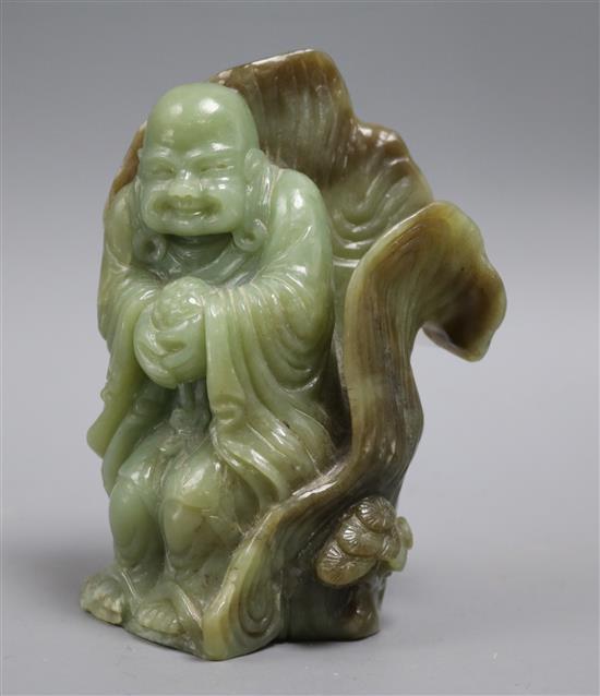 A jade carving of Buddha height 14.5cm
